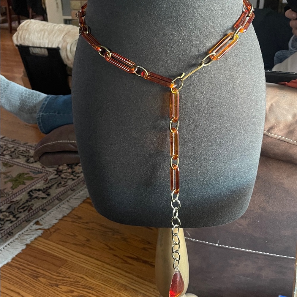 #Amber Lucite chain belt